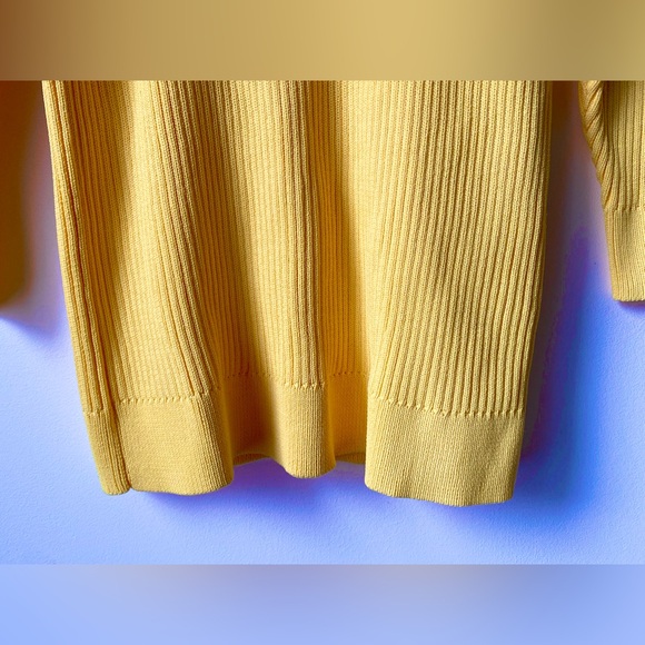 NWT Zara yellow knit long top/short dress low back knit with black ribbon detail - Picture 8 of 15